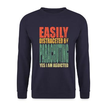 Parachutisme en disant drôle - Sweat-shirt Unisexe - marine - Devant - Alina (178cm) & Michal (187cm)
