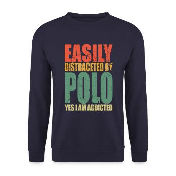 Polo Spruch lustig - Unisex Pullover - Navy - Vorne - Alina (178cm) & Michal (187cm)