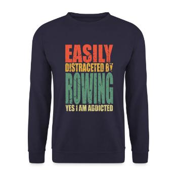 Rudern Spruch lustig - Unisex Pullover - Navy - Vorne - Alina (178cm) & Michal (187cm)