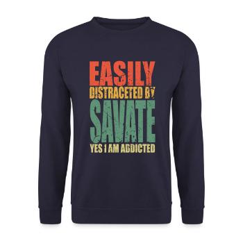 Savate saying funny - Unisex Sweatshirt - navy - Front - Alina (178cm) & Michal (187cm)