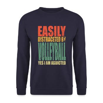 Volleyball Spruch lustig - Unisex Pullover - Navy - Vorne - Alina (178cm) & Michal (187cm)