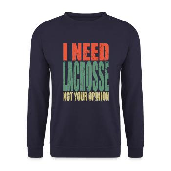 Lacrosse saying funny - Unisex Sweatshirt - navy - Front - Alina (178cm) & Michal (187cm)