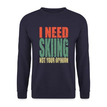 Skiing saying funny - Unisex Sweatshirt - navy - Front - Alina (178cm) & Michal (187cm)