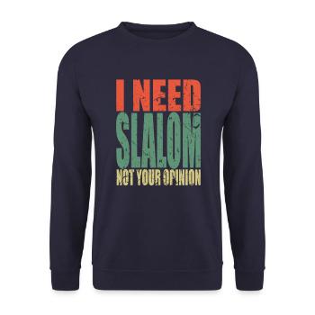 Slalom saying funny - Unisex Sweatshirt - navy - Front - Alina (178cm) & Michal (187cm)