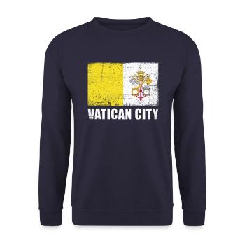 Vatican City Flag Grunge Vatican City Flag - Unisex Sweatshirt - navy - Front - Alina (178cm) & Michal (187cm)