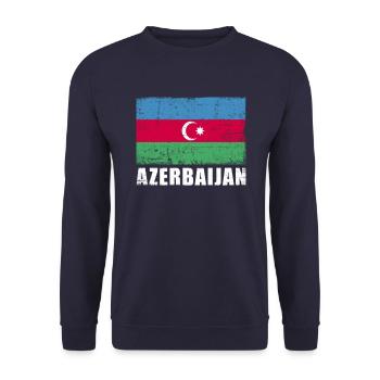 Azerbaijan Flag Grunge Azerbaijan Flag - Unisex Sweatshirt - navy - Front - Alina (178cm) & Michal (187cm)