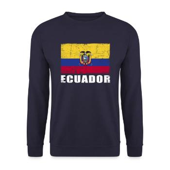 Drapeau de l’Équateur Grunge Drapeau de l’Équateur - Sweat-shirt Unisexe - marine - Devant - Alina (178cm) & Michal (187cm)