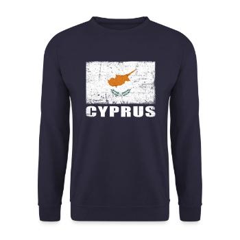 Drapeau de Chypre Grunge Drapeau de Chypre - Sweat-shirt Unisexe - marine - Devant - Alina (178cm) & Michal (187cm)