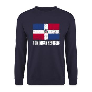 Dominikanische Republik Flagge - Unisex Pullover - Navy - Vorne - Alina (178cm) & Michal (187cm)