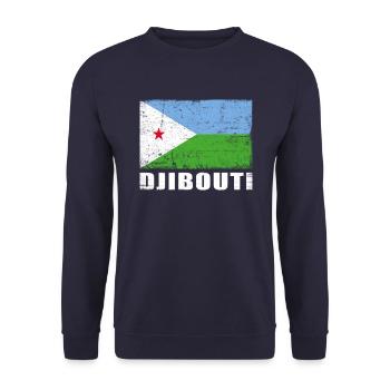 Dschibuti Flagge Grunge Dschibuti Fahne - Unisex Pullover - Navy - Vorne - Alina (178cm) & Michal (187cm)