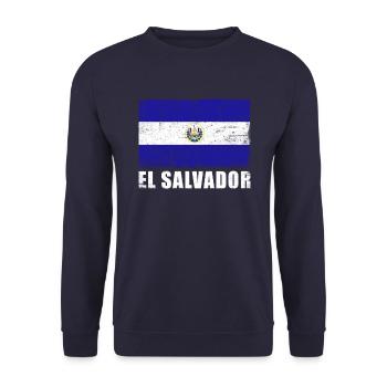 El Salvador Flag Grunge El Salvador Flag - Unisex Sweatshirt - navy - Front - Alina (178cm) & Michal (187cm)