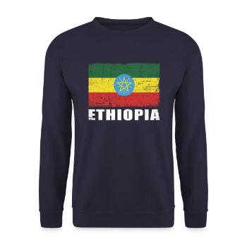 Ethiopia Flag Grunge Ethiopia Flag - Unisex Sweatshirt - navy - Front - Alina (178cm) & Michal (187cm)