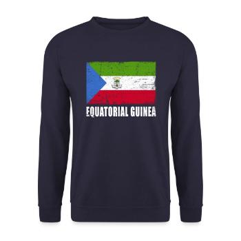 Equatorial Guinea Flag - Unisex Sweatshirt - navy - Front - Alina (178cm) & Michal (187cm)