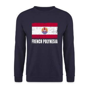Französisch Polynesien Flagge - Unisex Pullover - Navy - Vorne - Alina (178cm) & Michal (187cm)