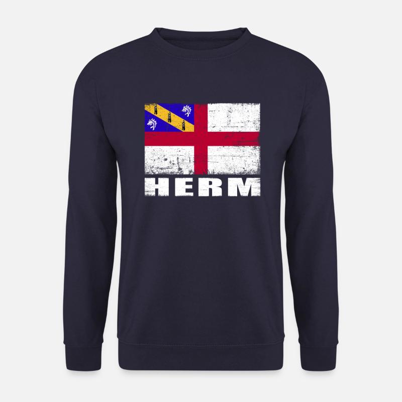Drapeau Herm Grunge Drapeau Herm - Sweat-shirt Unisexe - marine
