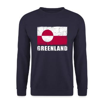 Groenland Flag Grunge Groenland Flag - Sweat-shirt Unisexe - marine - Devant - Alina (178cm) & Michal (187cm)