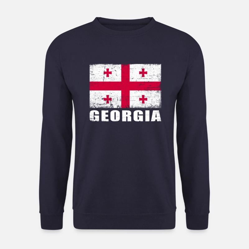 Drapeau de Géorgie Grunge Drapeau de Géorgie - Sweat-shirt Unisexe - marine