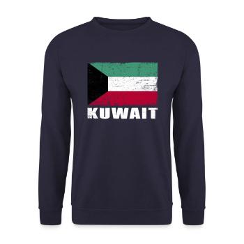 Kuwait Flagge Grunge Kuwait Fahne - Unisex Pullover - Navy - Vorne - Alina (178cm) & Michal (187cm)
