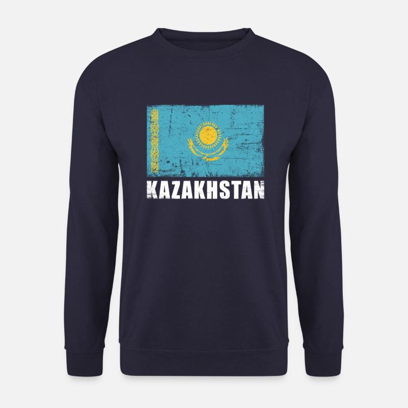 Kasachstan Flagge Grunge Kasachstan Fahne - Unisex Pullover - Navy