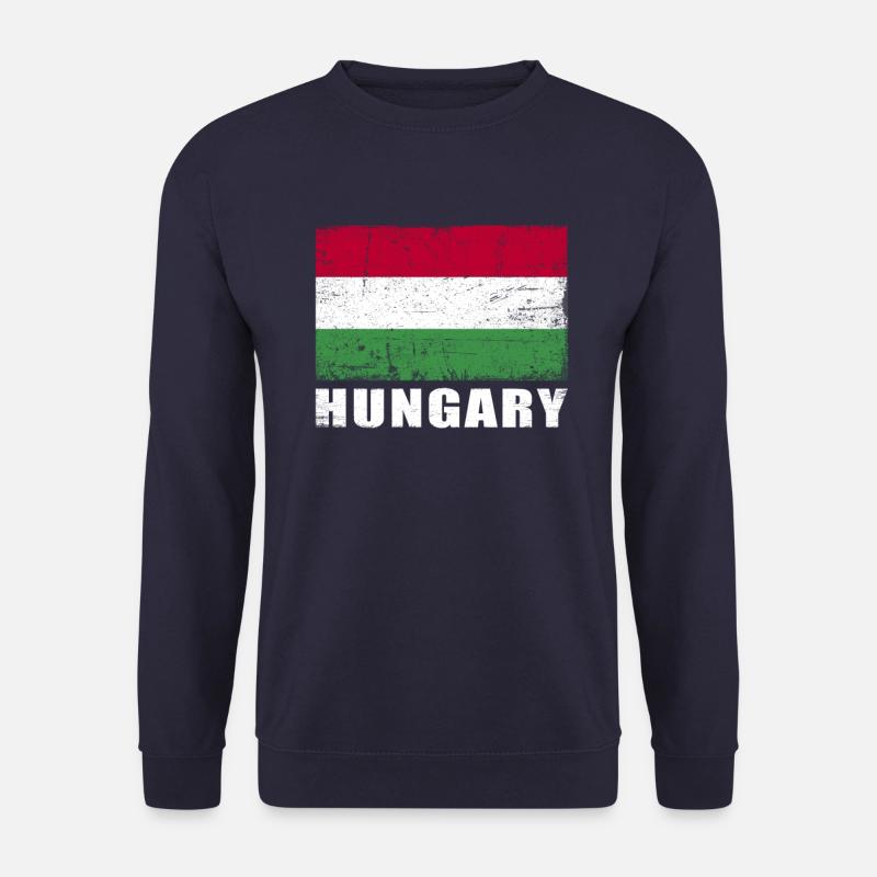 Hongrie Drapeau Grunge Hongrie Drapeau - Sweat-shirt Unisexe - marine