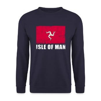 Isle Of Man Flag Grunge Isle Of Man Flag - Unisex Sweatshirt - navy - Front - Alina (178cm) & Michal (187cm)