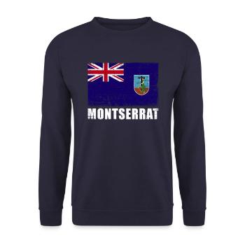 Montserrat Flag Grunge Montserrat Flag - Unisex Sweatshirt - navy - Front - Alina (178cm) & Michal (187cm)
