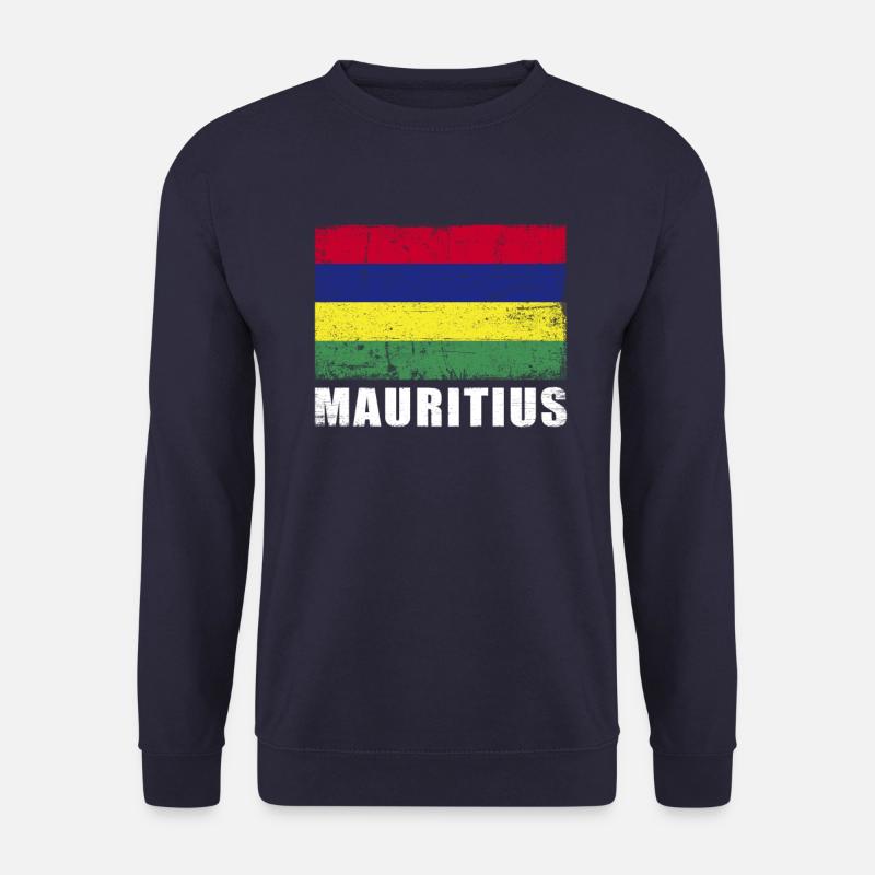 Drapeau de l’île Maurice Grunge Drapeau de l’île Maurice - Sweat-shirt Unisexe - marine