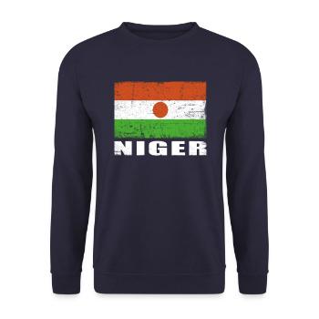 Niger Flag Grunge Niger Flag - Unisex Sweatshirt - navy - Front - Alina (178cm) & Michal (187cm)