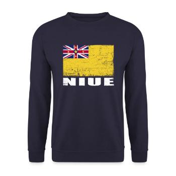 Niue Flag Grunge Niue Flag - Sweat-shirt Unisexe - marine - Devant - Alina (178cm) & Michal (187cm)