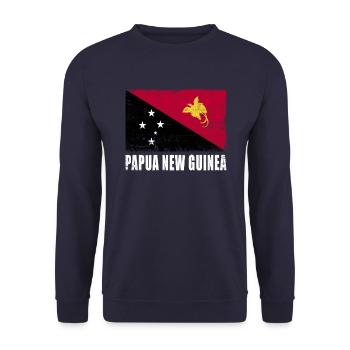 Papua Neuguinea Flagge - Unisex Pullover - Navy - Vorne - Alina (178cm) & Michal (187cm)