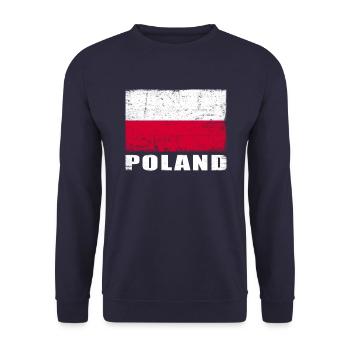 Poland Flag Grunge Poland Flag - Unisex Sweatshirt - navy - Front - Alina (178cm) & Michal (187cm)