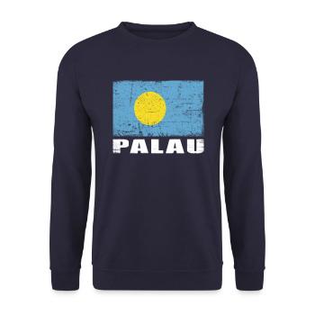 Palau Flag Grunge Palau Flag - Unisex Sweatshirt - navy - Front - Alina (178cm) & Michal (187cm)