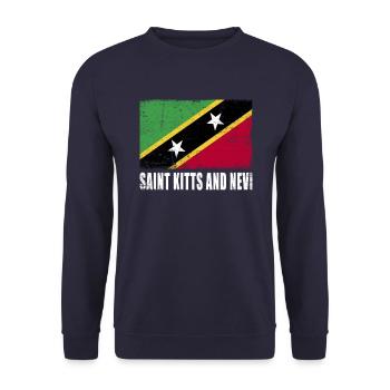 Saint Kitts And Nevi Flag - Unisex Sweatshirt - navy - Front - Alina (178cm) & Michal (187cm)