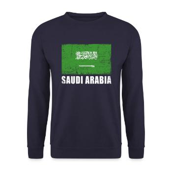 Saudi Arabia Flag Grunge Saudi Arabia Flag - Unisex Sweatshirt - navy - Front - Alina (178cm) & Michal (187cm)