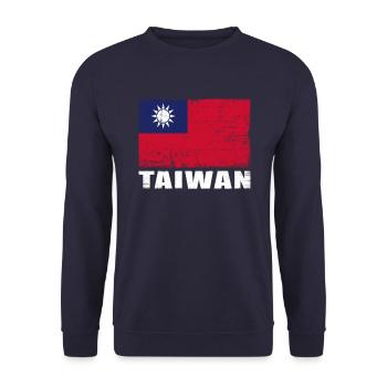 Taiwan Flag Grunge Taiwan Flag - Unisex Sweatshirt - navy - Front - Alina (178cm) & Michal (187cm)