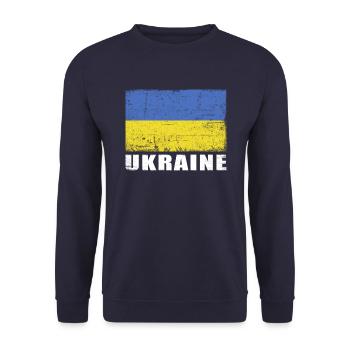 Ukraine Flag Grunge Ukraine Flag - Unisex Sweatshirt - navy - Front - Alina (178cm) & Michal (187cm)