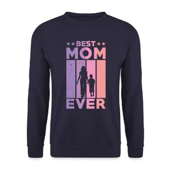 Beste Mutter Aller Zeiten Retro One Kid Beste - Unisex Pullover - Navy - Vorne - Alina (178cm) & Michal (187cm)