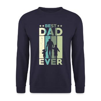 Best Father Of All Time Retro Two Kids Best - Unisex Sweatshirt - navy - Front - Alina (178cm) & Michal (187cm)