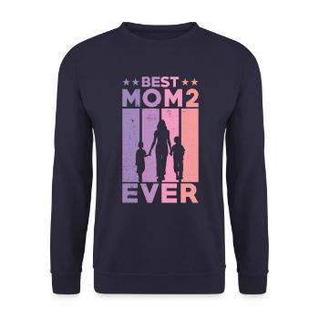 Beste Mutter Aller Zeiten Retro Zwei Kinder Beste - Unisex Pullover - Navy - Vorne - Alina (178cm) & Michal (187cm)