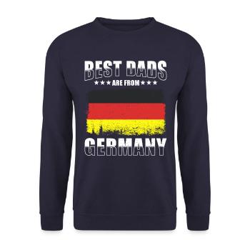 Deutscher Vater Die Besten Väter Deutsche Flagge - Unisex Pullover - Navy - Vorne - Alina (178cm) & Michal (187cm)