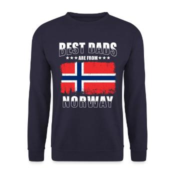 Beste Väter kommen aus Norwegen - Unisex Pullover - Navy - Vorne - Alina (178cm) & Michal (187cm)