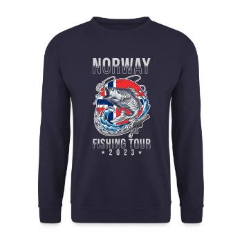 Angeltour Norwegen 2023 - Unisex Pullover - Navy - Vorne - Alina (178cm) & Michal (187cm)