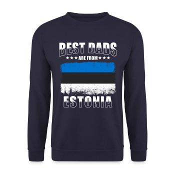 Estnischer Vater Estland Papa - Unisex Pullover - Navy - Vorne - Alina (178cm) & Michal (187cm)