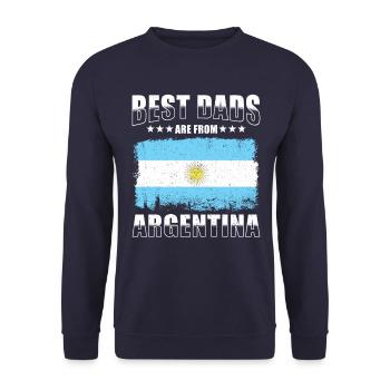 Argentinischer Vater - Unisex Pullover - Navy - Vorne - Alina (178cm) & Michal (187cm)