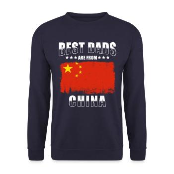Chinese Dad - Unisex Sweatshirt - navy - Front - Alina (178cm) & Michal (187cm)