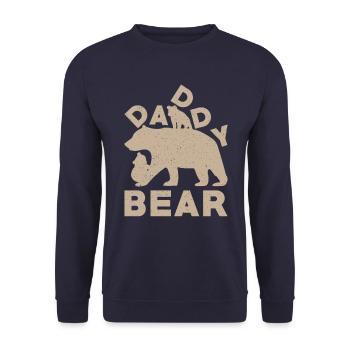 Stolzes Twin Dad Design Mit Twin Dad Bear - Unisex Pullover - Navy - Vorne - Alina (178cm) & Michal (187cm)