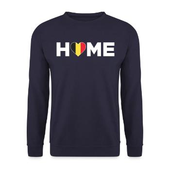Belgium Home Belgium Flag Belgium Love - Unisex Sweatshirt - navy - Front - Alina (178cm) & Michal (187cm)
