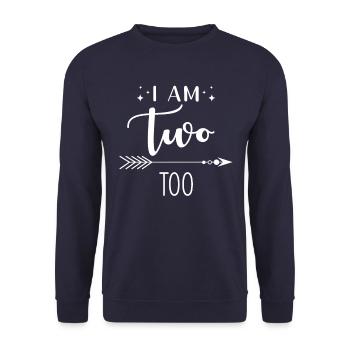 Zwei Jahre Geburtstag Ich Bin Auch Zwei - Unisex Pullover - Navy - Vorne - Alina (178cm) & Michal (187cm)