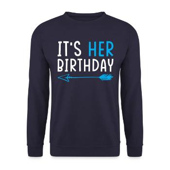 Birthday It's your birthday - Unisex Sweatshirt - navy - Front - Alina (178cm) & Michal (187cm)