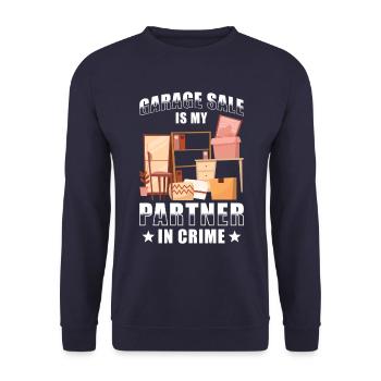 Garage sale slogan - Unisex Sweatshirt - navy - Front - Alina (178cm) & Michal (187cm)